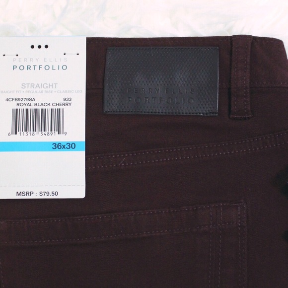 LAST FEW! NWT Men’s Perry Ellis Portfolio Straight Leg Pant - Picture 7 of 8
